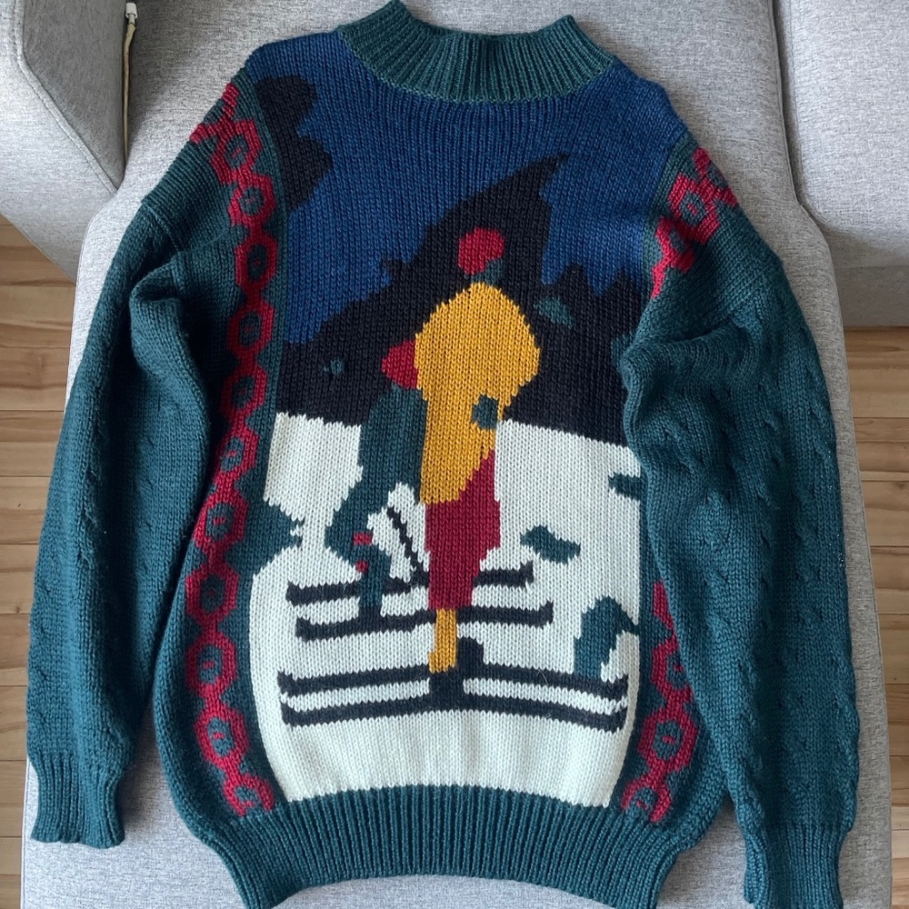 vintage acrylic ski sweater